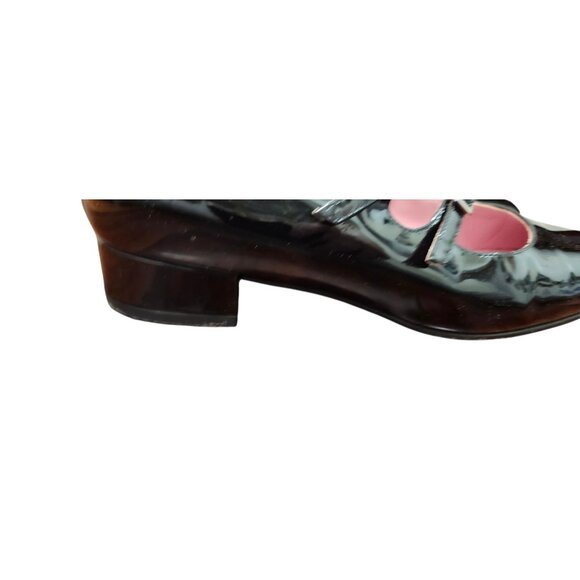 Carel Paris Patent Leather Mary Jane Heels Black Size 38/7.5 Low Block Heel - Picture 9 of 16